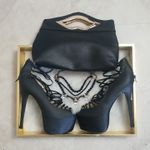 Pazzle 🖤Size 10 Black Platform Zip back heels Photo 0