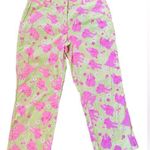 Lilly Pulitzer Toast of the Town Pink Green Elephant Preppy Coastal Capri Pants Photo 0