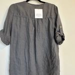 Ellen Tracy   Linen 3/4 Sleeve Top with Black Gold accent Photo 3