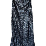 Calvin Klein  Navy Blue Sequin Maxi Gown Dress Gala Wedding Guest size 10 Photo 0