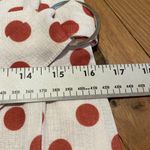 ZARA  V Neck Sleeveless Cream Rust Red Polka Dot Split Front Belted Dress SMALL Photo 10