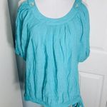 Paper + Tee 🌺 3/$20 SALE Paper Tee Aqua Boho Top Size Medium Photo 0