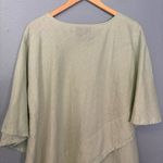 Adeptt Women's Rowan's Linen Assymetrical Blouse Tea Green XL Lagenlook Oversize Photo 8