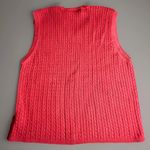 Talbots Womens XL Sweater Vest Red Cable Knit 100% Cotton Preppy V-Neck vintage Photo 1