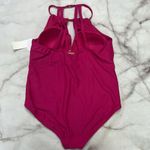 Raisin's  Plus Size 22W Pink Keyhole High-Neck One-Piece Swimsuit New Photo 3