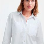 Madewell Denim Button-Up Shirt in Eyelet White: Garment-Dyed Edition Medium NWT Photo 3