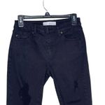 Kancan Women's JeansKC6204BK Gemma Mid Rise Distressed Fringe Hem Black Sz. 7/27 Photo 1