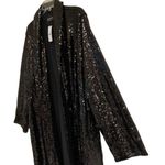 Lane Bryant black sequin long duster open front kimono womens 24 long sleeve NEW Photo 4