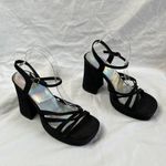 Splash Y2k Vintage  Black Open-Toe Strappy Platform Block Heels Photo 1