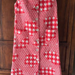 Vintage Red and White Gingham Quilted Maxi Dress Size L Photo 0