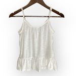 love on a hanger White Embroidered Floral Blouse Small Spaghetti Strap Photo 2