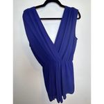 Everly  Navy Romper Medium Open Front Back Design Classic Preppy Nautical Photo 4