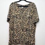 White Stag Animal Print Top Women 4X Casual Stretch Workwear Party Event Evening Photo 0