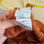 Baserange 100% linen etel long sleeve rib top with neck tie in umber NEW Photo 6