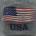 Grey USA American Flag Baseball Hat - Stylized Strap Back Tactical Cap Photo 2