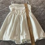 SheIn White Spaghetti Strap Fit & Flare Dress Petite S graduation party wedding dance Photo 4