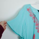 Torrid Womens Embroidered Gauze Tunic Top Size 4 Tassels Boho Beach Vacation Photo 6
