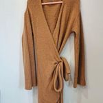 Aerie sweater wrap dress brown tan camel size small Photo 3