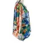 Alfred Dunner  X-Large Top Floral 3/4 Sleeve Stretch V-Neck Shark-Bite Hem Multi Photo 2