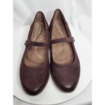 Aetrex  Womens Size 9.5 Comfort Chunky Mary Jane Wine Nubuck Studded Wedge Photo 2