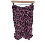 ZARA NWT Floral Ruched Mini Skirt Sz Medium Viscose Ruffle Flounce Tulip Hem Photo 3