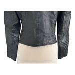 River Island Vintage Quilted Leather Moto Biker Black Jacket Size UK 12 US 8 Photo 10