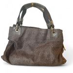 Bourbonese Pebble Nylon Top Handle Tote Brown Photo 0
