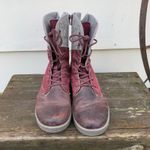 Jambu Hemlock Combat Boots Burgundy and Gray Leather Lace Up 9.5M Photo 1