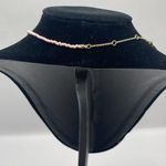 BaubleBar  Rose Quartz Semi-Precious Initial 'K' Necklace with Gold Hardwear Photo 6