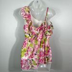 Nicole Miller Vintage Y2K Pink Floral Femme Feminine Chiffon One Shoulder Top XL Photo 7
