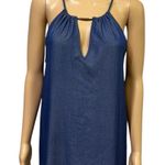 Mlle Gabrielle  Blue Chambray Blue Jean Look Keyhole Sleeveless Midi Dress Medium Photo 1