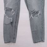 American Eagle  Women's Gray Wash Denim High Rise Distressed Mom Jean 2 Short Photo 3