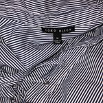 Como Black  medium blue striped lace up blouse Photo 3