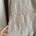 Drew | Striped Natural Khaki Linen Blend Relaxed Blazer Anthropologie | Medium Photo 2