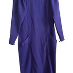 SOLO Blue Sheath Dress with long Sleeves/front pockets Size 12 Photo 0