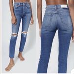 RE/DONE 90s High Rise Ankle Crop Distressed Jeans - Size 24 Photo 1
