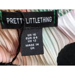 Pretty Little Thing  US 12 Multicolor Pleated Cowl Neck Maxi Dress Spaghetti Strap Photo 7