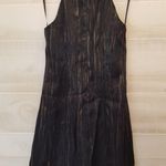 {6} AGB Halter Dress Black Bronze Brown Metallic Shimmer Formal Party Photo 0