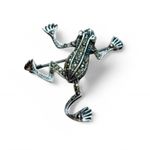 Artisan Vintage Climbing Frog Brooch Marcasite Silver Tone Antique Jewelry Collector Photo 0