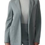 Athleta  Eastbound Blazer Women's Size 16 Blue Gray Open Front Cardigan Jacket Photo 0