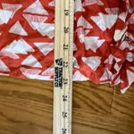 Tulle Red White Geometric Print Romper Ruffle Details Tie Waist Boho‎ Chic Size L Photo 2