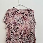 Jennifer Lopez Plus Size Strappy Asymmetrical Top Mauve Purple ish Animal Print Photo 14