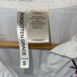 Forgotten Grace Women's Embroidered Floral Button-Up Tunic Shirt White Small Photo 4