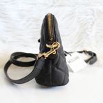 Moschino Black Gold Logo Patch Quilted Nylon Small Mini Crossbody Shoulder Bag Photo 10