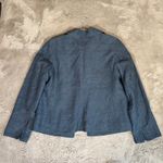 Talbots  Blazer Jacket Open Front Career Office Blue 100% Linen‎ Size 4 Photo 8