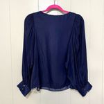 Lilly Pulitzer NEW Maisel True Navy Long Pleated Balloon Sleeves Preppy Top XS Photo 7