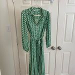 ZARA  Green Geometric Long Sleeve Dress Photo 2