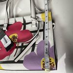 Tahari  NWT Mini Leather Sachel Bag Purse Crossbody white w floral front Photo 11