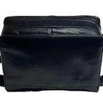 Perlina Vintage:  New York  Slide Lock Crossbody Messenger Bag  Black Leather  Photo 6