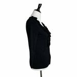 Linda Matthews Ruffle Cardigan‎ Sweater Women MP Black Cozy Soft Preppy Office Size undefined Photo 7